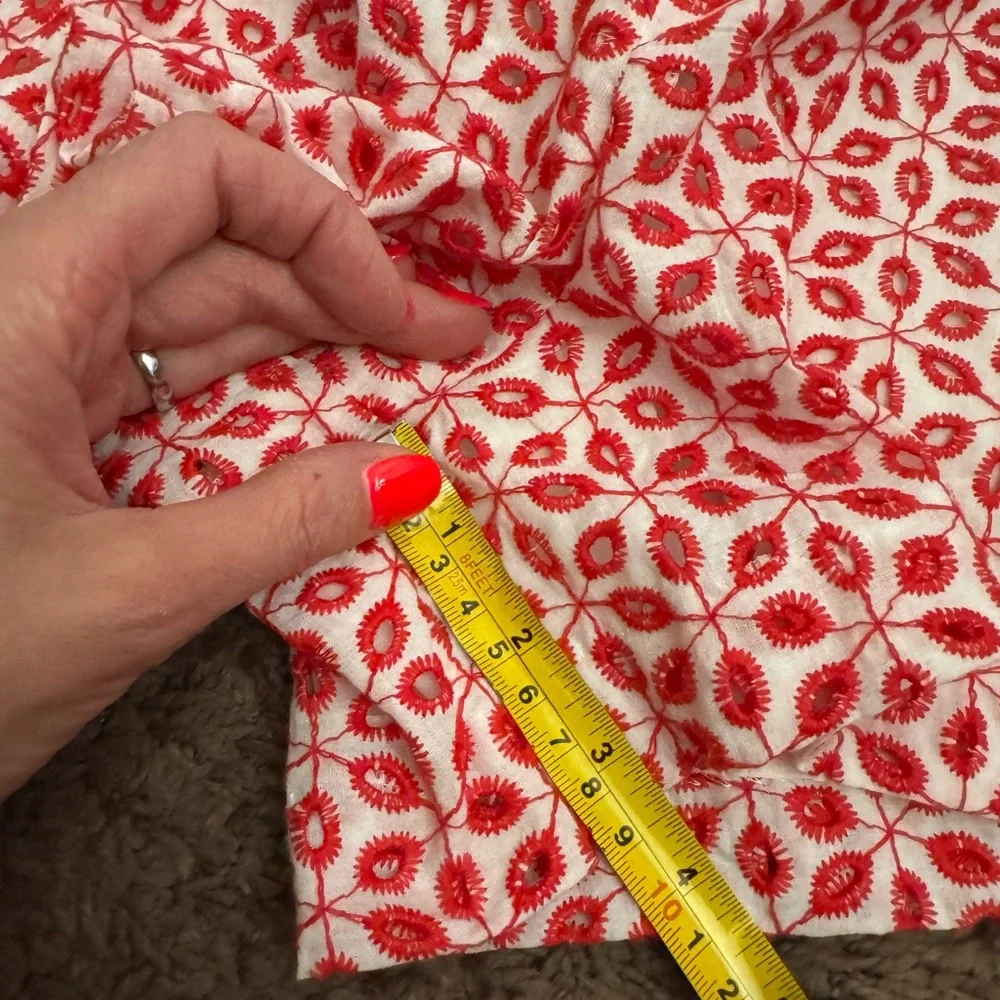 NEW Cremieux Red & White Shayla Eyelet High Rise Skirted Shorts Size 8 NEW $89 - Picture 9 of 9